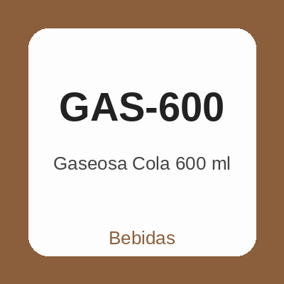 Gaseosa Cola 600 ml